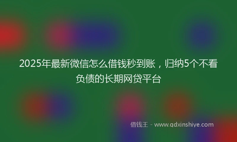 2025年最新微信怎么借钱秒到账，归纳5个不看负债的长期网贷平台