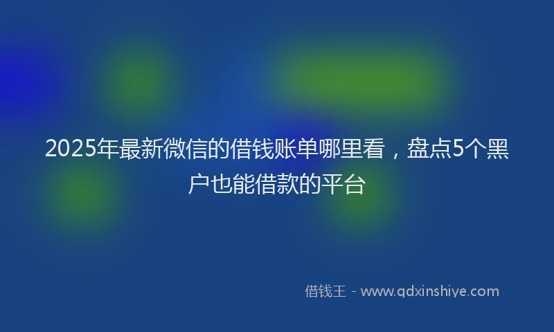 2025年最新微信的借钱账单哪里看，盘点5个黑户也能借款的平台