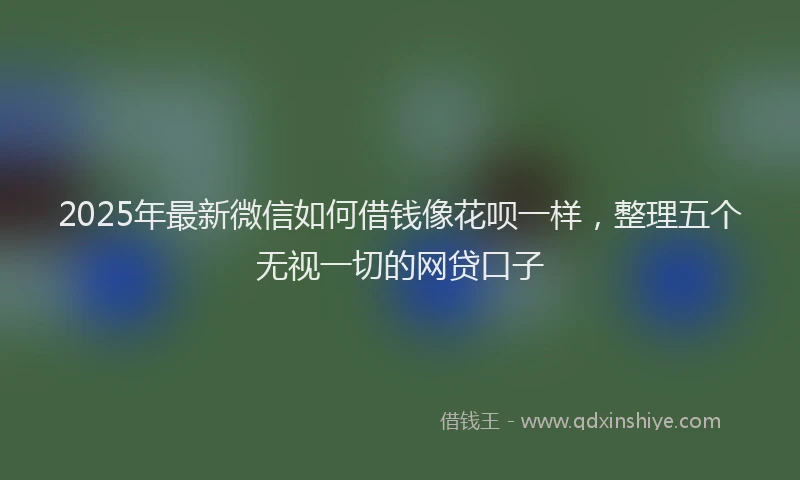 2025年最新微信如何借钱像花呗一样，整理五个无视一切的网贷口子