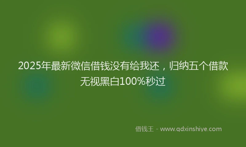 2025年最新微信借钱没有给我还，归纳五个借款无视黑白100%秒过