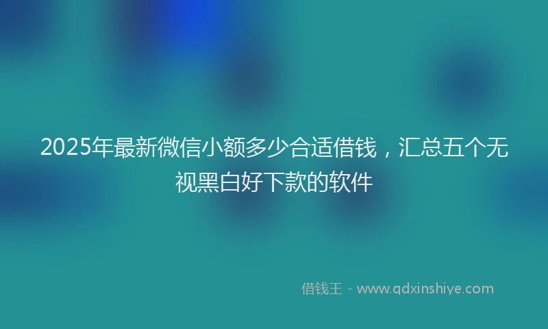 2025年最新微信小额多少合适借钱，汇总五个无视黑白好下款的软件