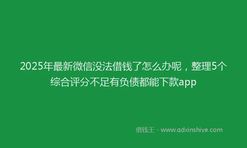 2025年最新微信没法借钱了怎么办呢，整理5个综合评分不足有负债都能下款app
