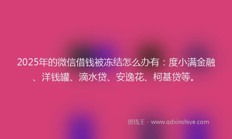 2025年的微信借钱被冻结怎么办有：度小满金融、洋钱罐、滴水贷、安逸花、柯基贷等。