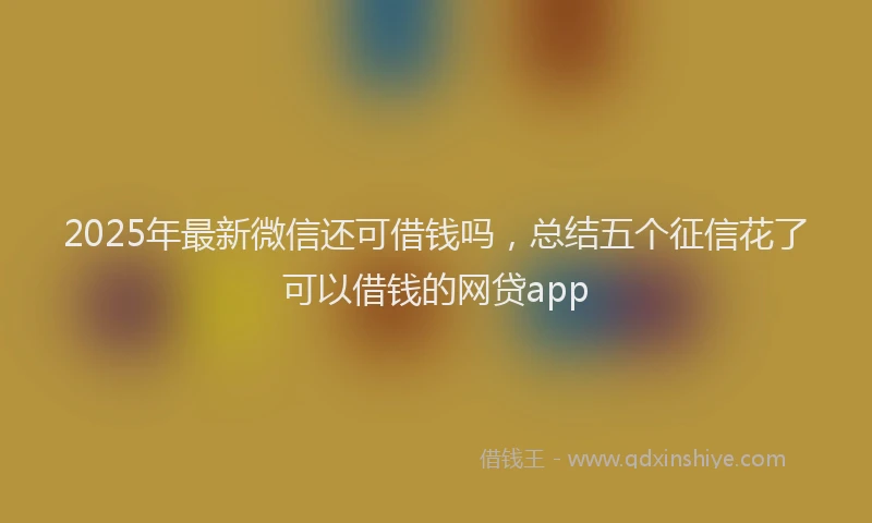 2025年最新微信还可借钱吗，总结五个征信花了可以借钱的网贷app