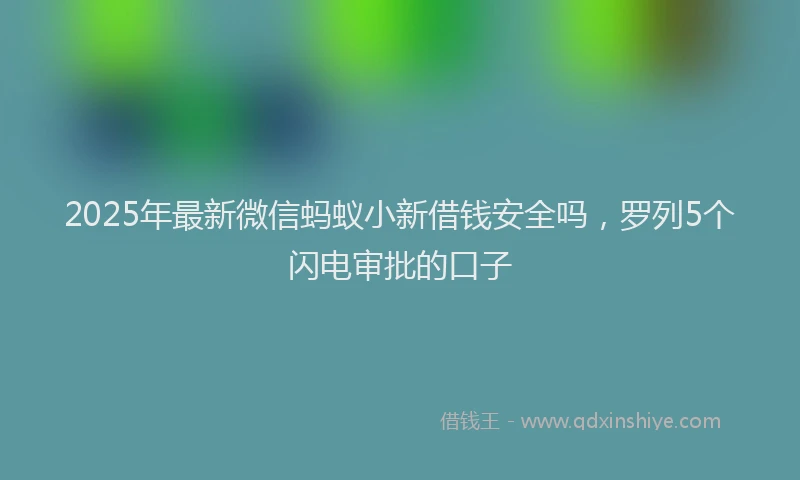 2025年最新微信蚂蚁小新借钱安全吗，罗列5个闪电审批的口子