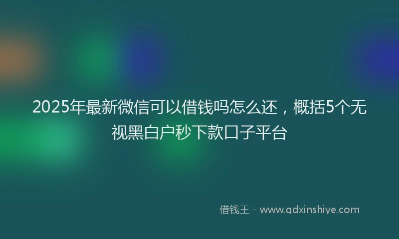 2025年最新微信可以借钱吗怎么还，概括5个无视黑白户秒下款口子平台