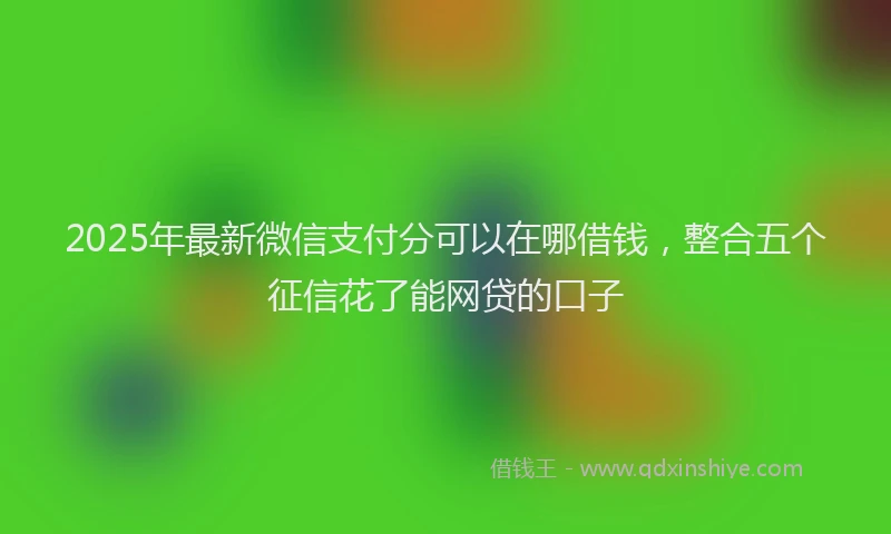 2025年最新微信支付分可以在哪借钱，整合五个征信花了能网贷的口子