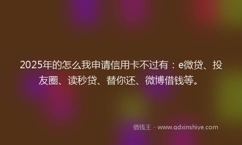 2025年的怎么我申请信用卡不过有：e微贷、投友圈、读秒贷、替你还、微博借钱等。