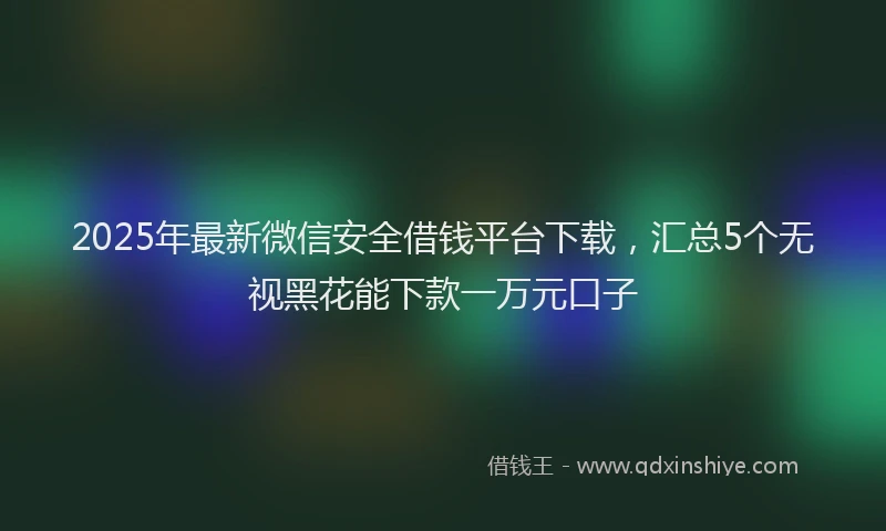 2025年最新微信安全借钱平台下载，汇总5个无视黑花能下款一万元口子