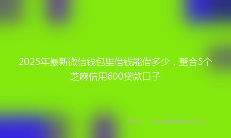 2025年最新微信钱包里借钱能借多少，整合5个芝麻信用600贷款口子