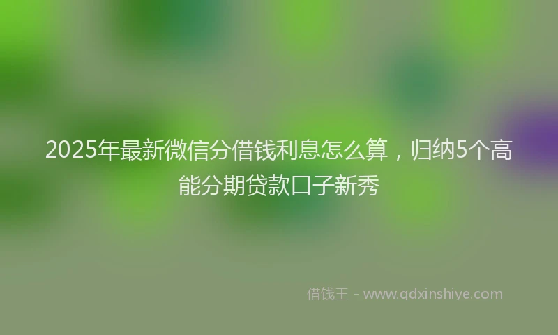 2025年最新微信分借钱利息怎么算，归纳5个高能分期贷款口子新秀