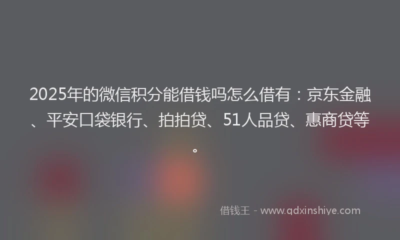 2025年的微信积分能借钱吗怎么借有：京东金融、平安口袋银行、拍拍贷、51人品贷、惠商贷等。