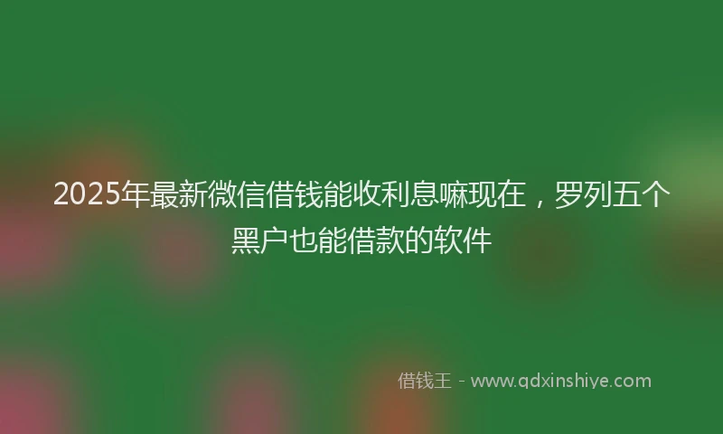 2025年最新微信借钱能收利息嘛现在，罗列五个黑户也能借款的软件
