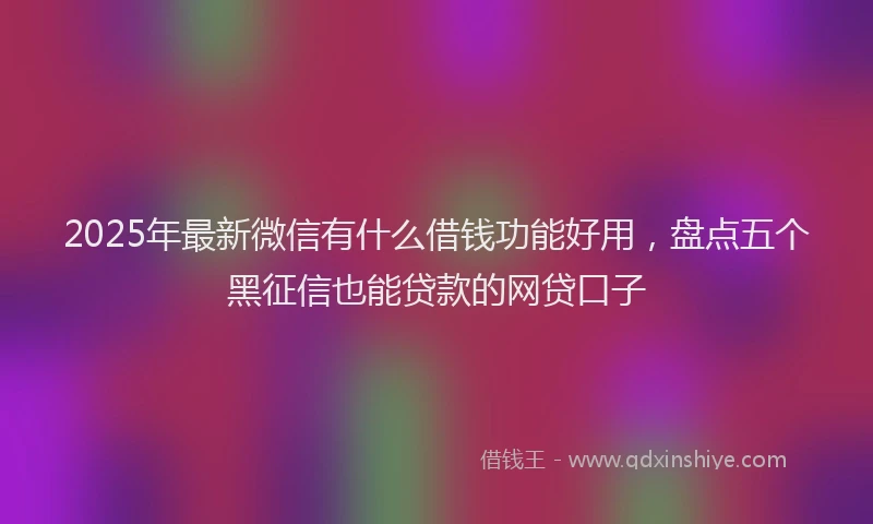 2025年最新微信有什么借钱功能好用，盘点五个黑征信也能贷款的网贷口子
