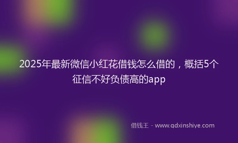 2025年最新微信小红花借钱怎么借的，概括5个征信不好负债高的app
