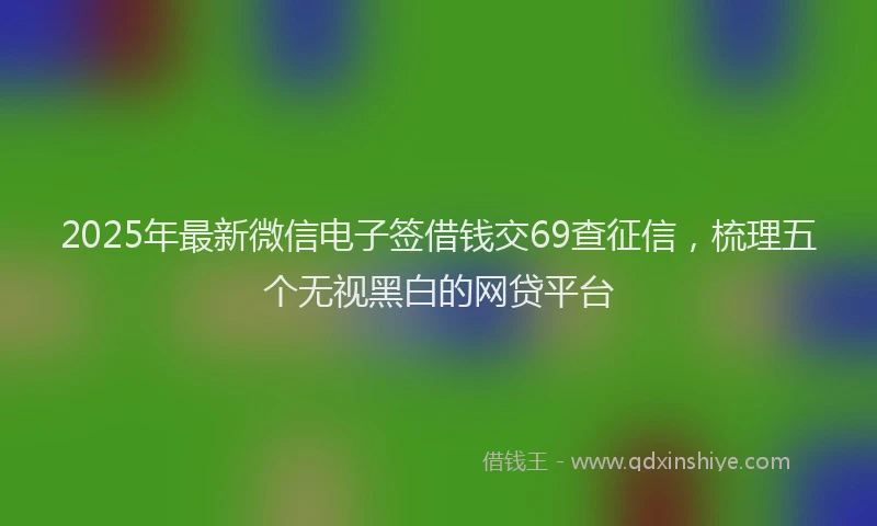 2025年最新微信电子签借钱交69查征信，梳理五个无视黑白的网贷平台