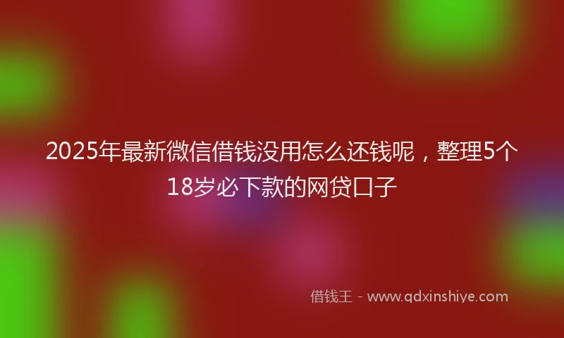 2025年最新微信借钱没用怎么还钱呢，整理5个18岁必下款的网贷口子