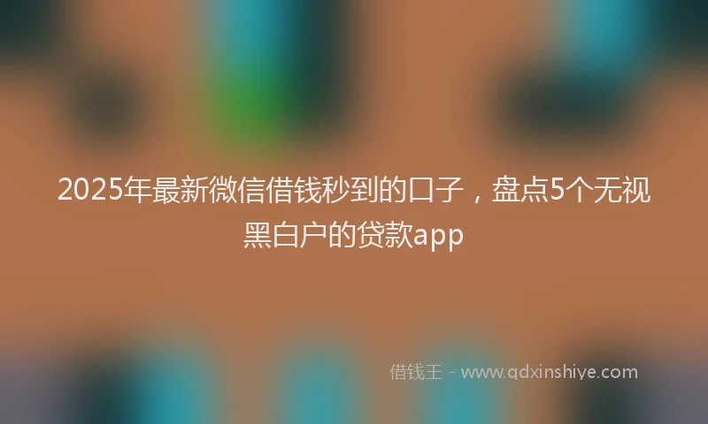 2025年最新微信借钱秒到的口子，盘点5个无视黑白户的贷款app