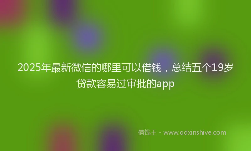 2025年最新微信的哪里可以借钱，总结五个19岁贷款容易过审批的app