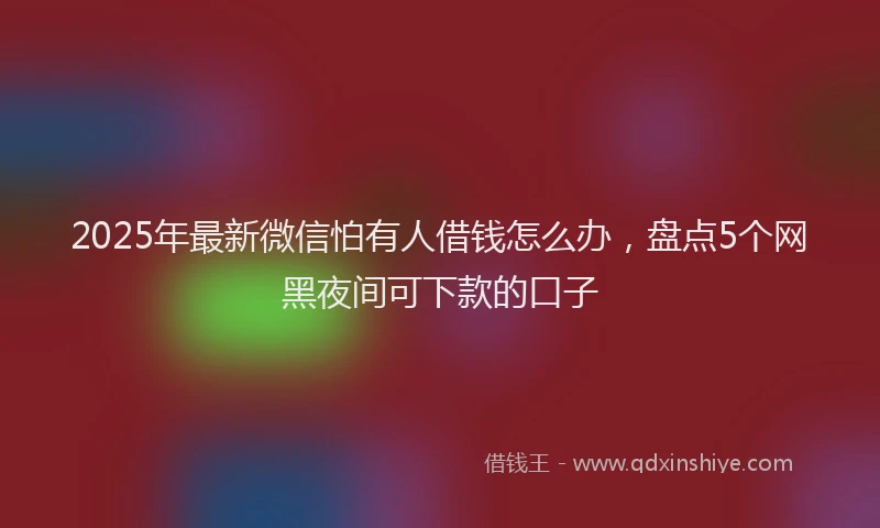 2025年最新微信怕有人借钱怎么办，盘点5个网黑夜间可下款的口子