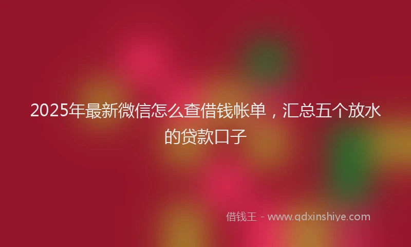 2025年最新微信怎么查借钱帐单，汇总五个放水的贷款口子
