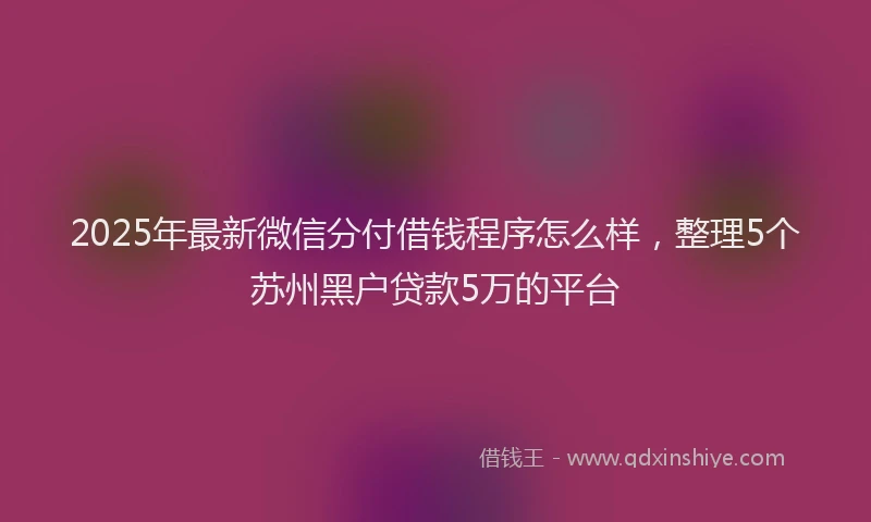 2025年最新微信分付借钱程序怎么样，整理5个苏州黑户贷款5万的平台