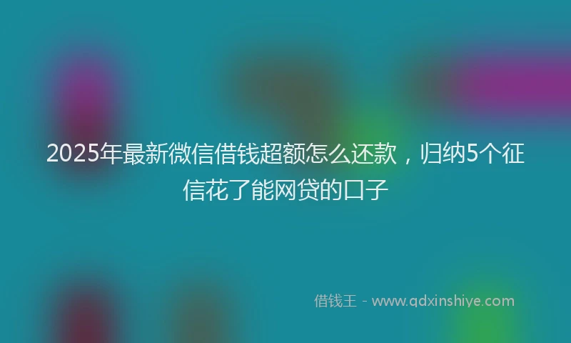 2025年最新微信借钱超额怎么还款，归纳5个征信花了能网贷的口子