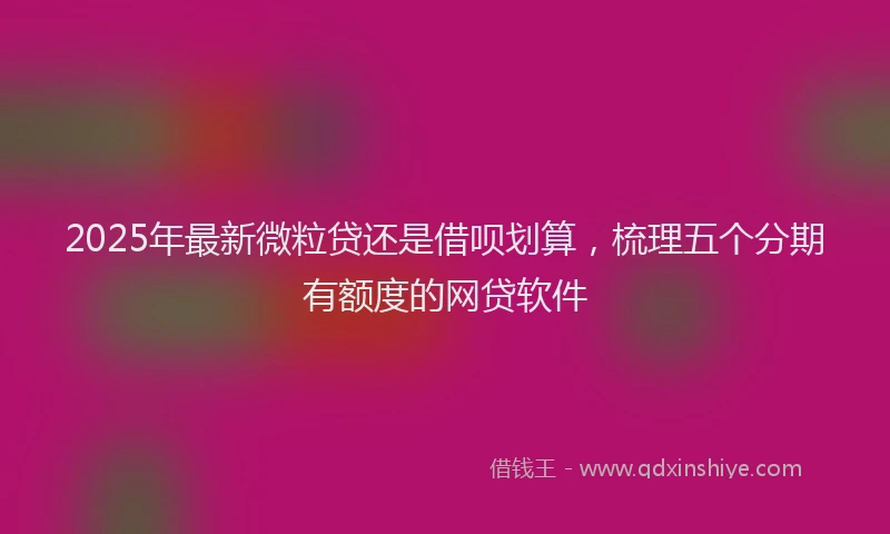 2025年最新微粒贷还是借呗划算，梳理五个分期有额度的网贷软件
