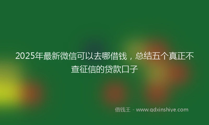 2025年最新微信可以去哪借钱，总结五个真正不查征信的贷款口子