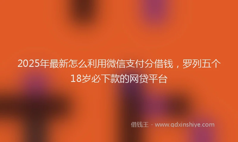 2025年最新怎么利用微信支付分借钱，罗列五个18岁必下款的网贷平台