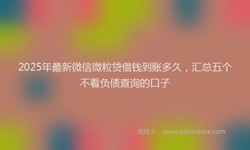 2025年最新微信微粒贷借钱到账多久，汇总五个不看负债查询的口子