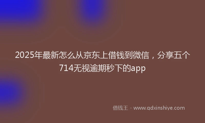 2025年最新怎么从京东上借钱到微信，分享五个714无视逾期秒下的app