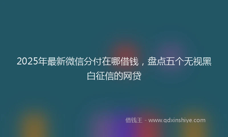 2025年最新微信分付在哪借钱，盘点五个无视黑白征信的网贷