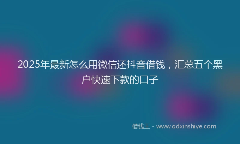 2025年最新怎么用微信还抖音借钱，汇总五个黑户快速下款的口子