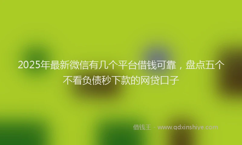 2025年最新微信有几个平台借钱可靠，盘点五个不看负债秒下款的网贷口子