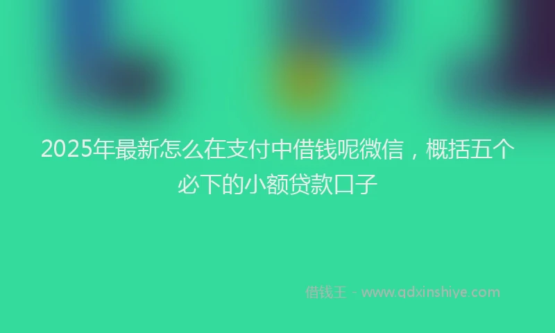 2025年最新怎么在支付中借钱呢微信，概括五个必下的小额贷款口子