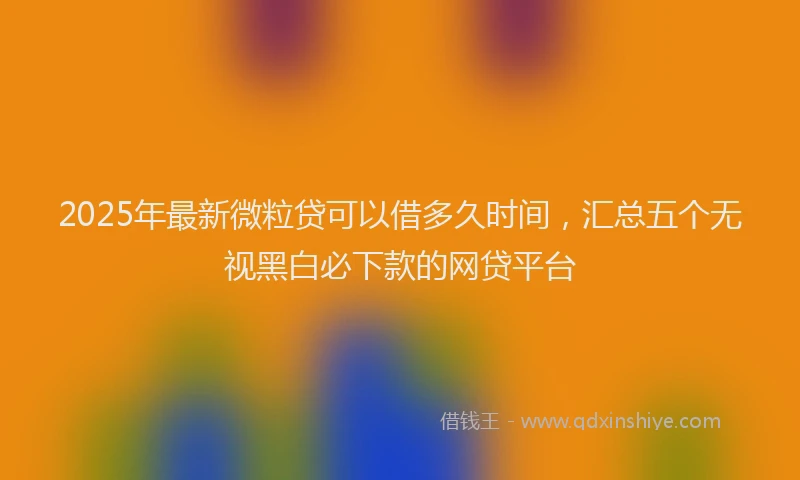 2025年最新微粒贷可以借多久时间，汇总五个无视黑白必下款的网贷平台