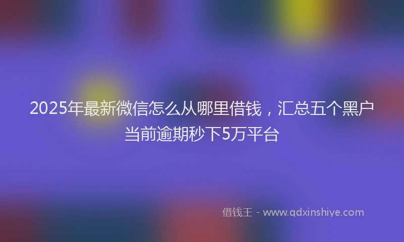 2025年最新微信怎么从哪里借钱，汇总五个黑户当前逾期秒下5万平台