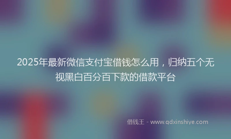 2025年最新微信支付宝借钱怎么用，归纳五个无视黑白百分百下款的借款平台