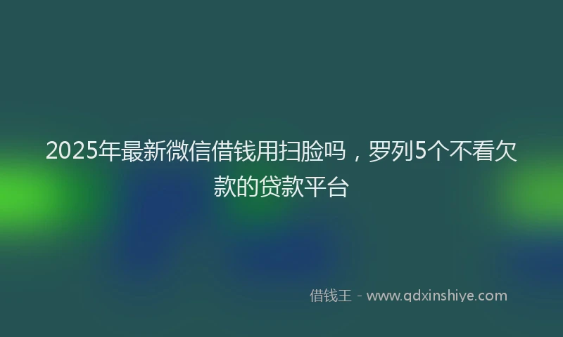 2025年最新微信借钱用扫脸吗，罗列5个不看欠款的贷款平台