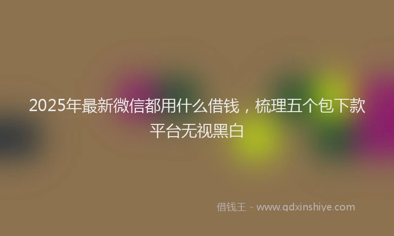 2025年最新微信都用什么借钱，梳理五个包下款平台无视黑白