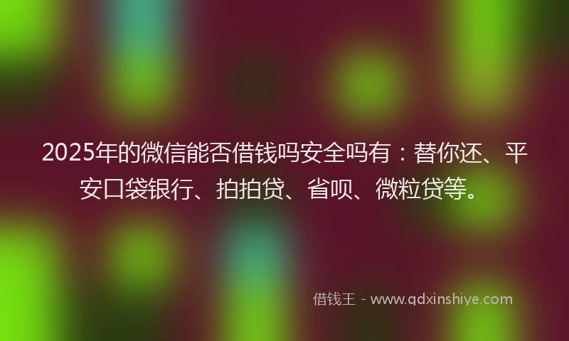 2025年的微信能否借钱吗安全吗有：替你还、平安口袋银行、拍拍贷、省呗、微粒贷等。