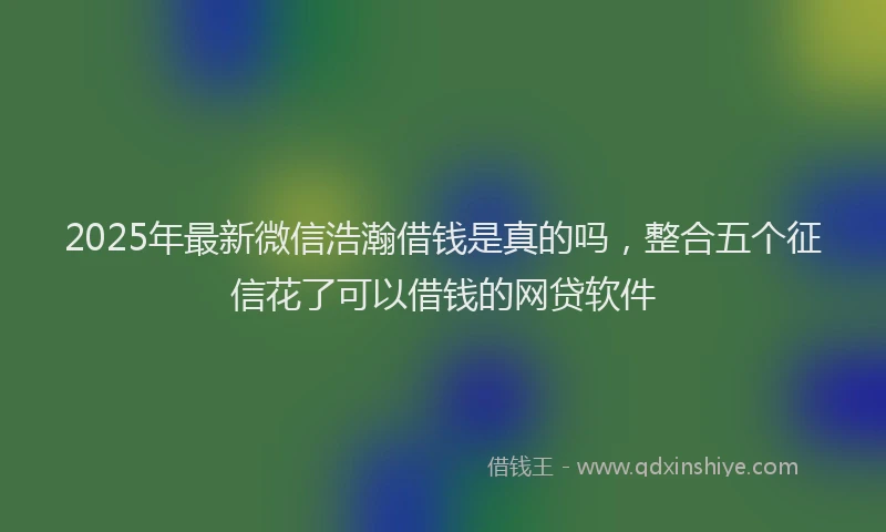 2025年最新微信浩瀚借钱是真的吗，整合五个征信花了可以借钱的网贷软件