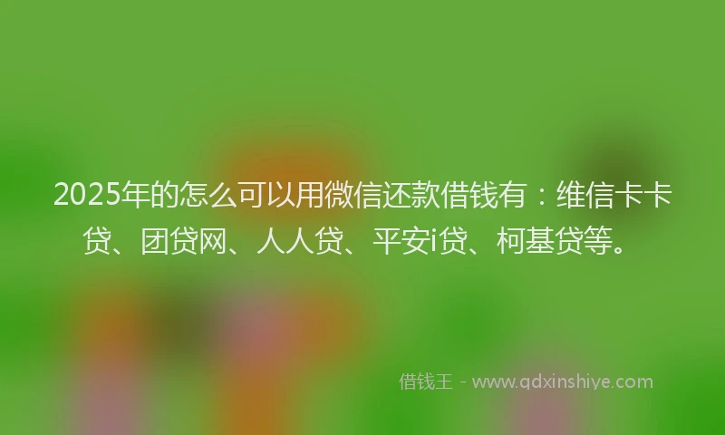 2025年的怎么可以用微信还款借钱有：维信卡卡贷、团贷网、人人贷、平安i贷、柯基贷等。