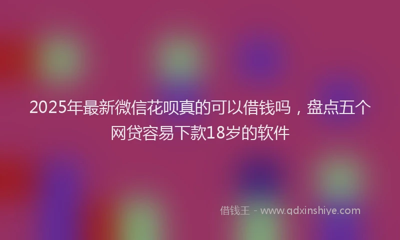 2025年最新微信花呗真的可以借钱吗，盘点五个网贷容易下款18岁的软件