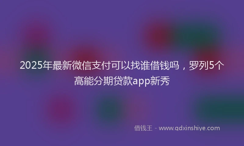 2025年最新微信支付可以找谁借钱吗，罗列5个高能分期贷款app新秀