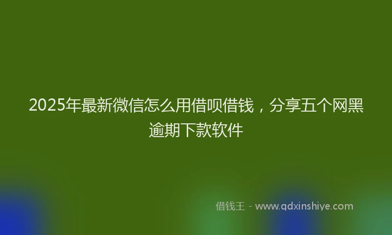 2025年最新微信怎么用借呗借钱，分享五个网黑逾期下款软件