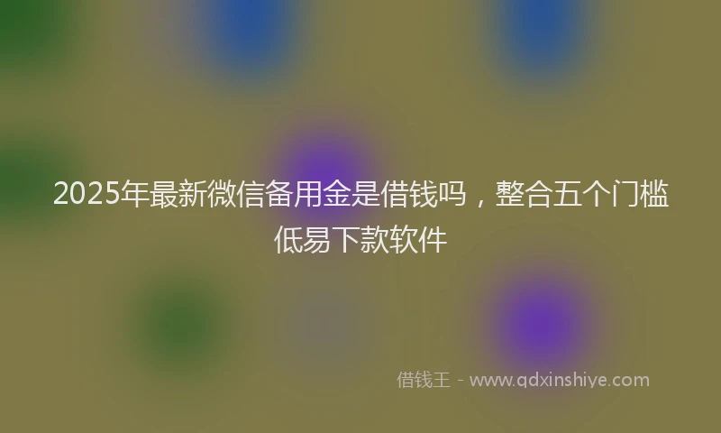 2025年最新微信备用金是借钱吗，整合五个门槛低易下款软件