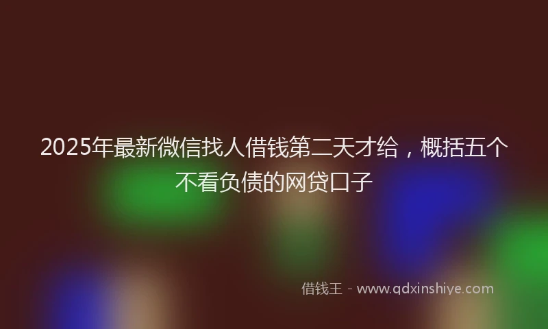 2025年最新微信找人借钱第二天才给，概括五个不看负债的网贷口子