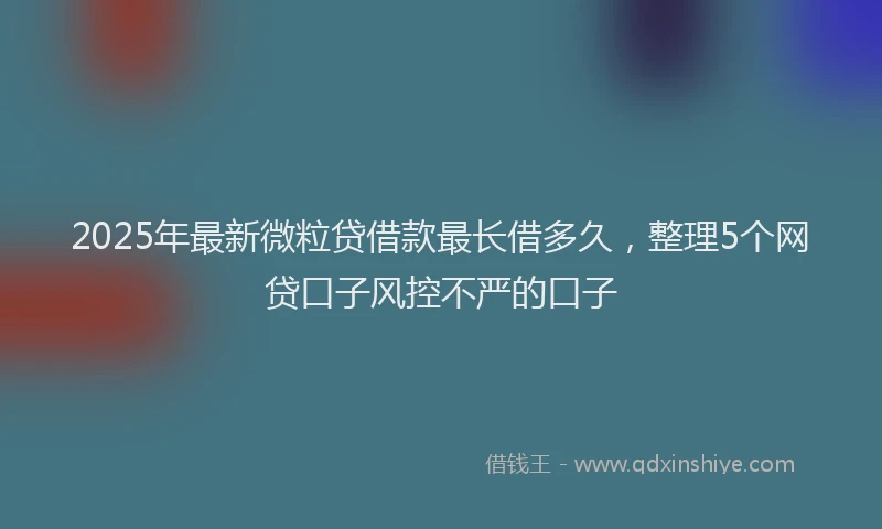 2025年最新微粒贷借款最长借多久，整理5个网贷口子风控不严的口子